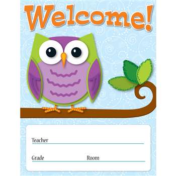 Colorful Owls Welcome Chart By Carson Dellosa