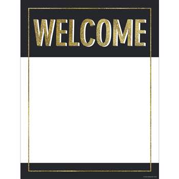 Gold Glitter Welcome Chart Sparkle And Shine, CD-114247