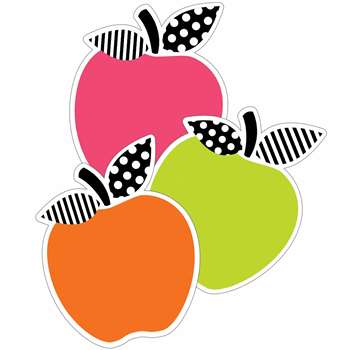 Brights Apples Cut-Outs Black White & Stylish, CD-120597