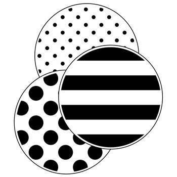 Brights Designer Dots Cut-Outs Black White & Styli, CD-120606