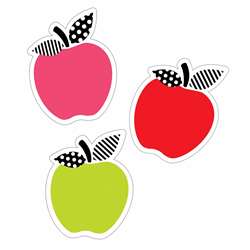 Brights Apples Mini Cut-Outs Black White & Stylish, CD-120607