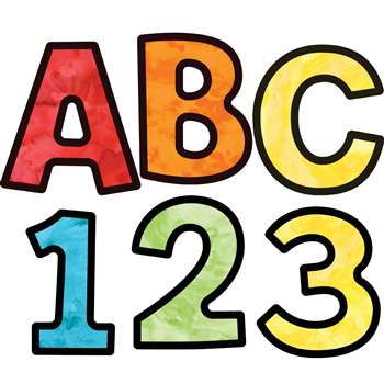 Watercolor 4&quot; Ez Letters Celebrate Learning, CD-130085