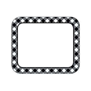 Black & White Gingham Name Tags Woodland Whimsy, CD-150069