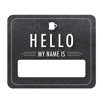 Chalkboard Hello Name Tags Industrial Cafe, CD-150074