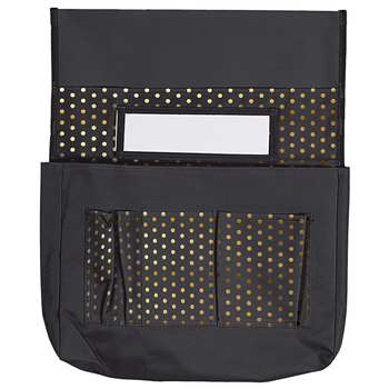 Chairback Buddy Black with Gold Polka Dots, CD-158181