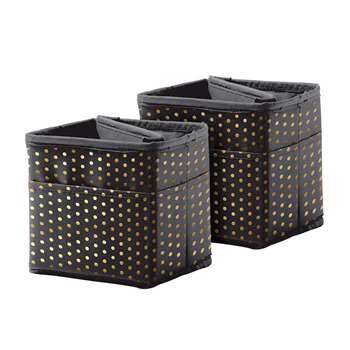 Tabletop Storage Black with Gold Polka Dots, CD-158183