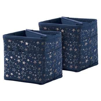 Tabletop Storage Navy with Slvr Stars, CD-158185