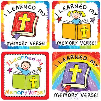 I Learned My Memory Verse Stickers 120 Pc, CD-168171