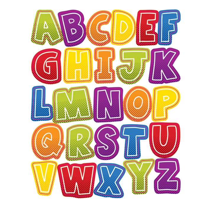 Super Power Alphabet Uppercase Shape Stickers, CD-168197