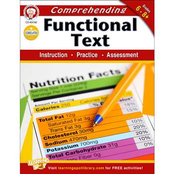 Comprehending Functional Text Gr 6-8 By Carson Dellosa