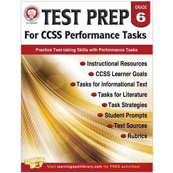 Gr 6 Test Prep For Ccss Performance Tasks, CD-404229