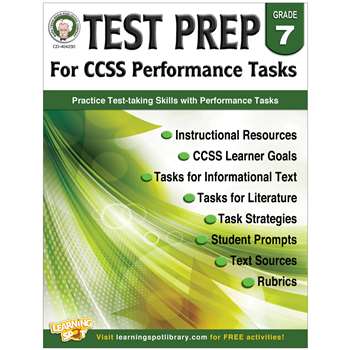 Gr 7 Test Prep For Ccss Performance Tasks, CD-404230