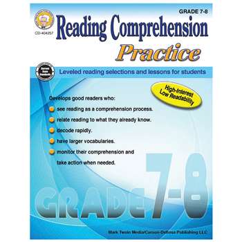 Gr 7-8 Reading Comp Practice Book, CD-404257
