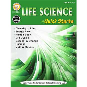 Life Science Quick Starts Gr 4-9, CD-405016