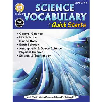 Sci Vocabulary Quick Starts Gr 4-9, CD-405018