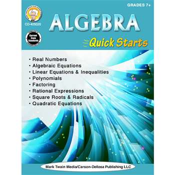 Algebra Quick Starts Gr 7-12, CD-405020