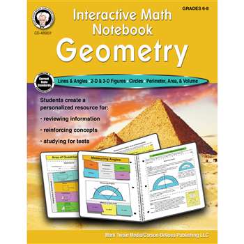 Math Notebook Geometry Workbook Interactive, CD-405031