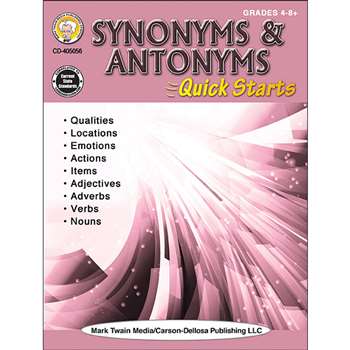 Synonyms & Antonyms Gr 4-8+ Quick Starts Workbook, CD-405056