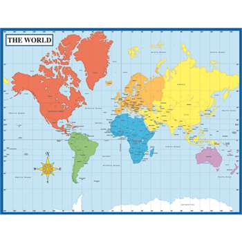 Chartlet Map Of The World 17 X 22 By Carson Dellosa