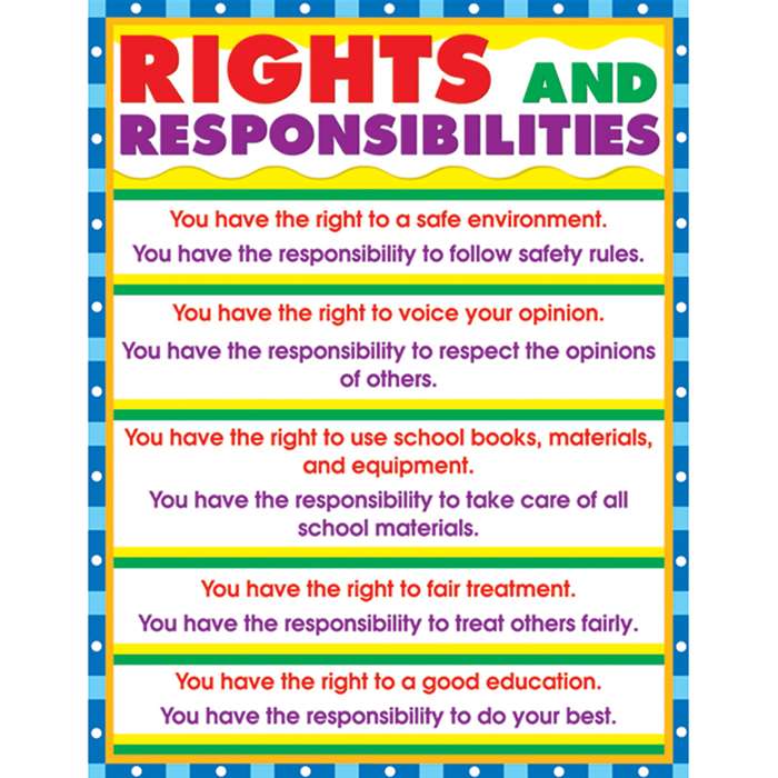 Chartlet Rights & Responsibilities 17 X 22 By Carson Dellosa