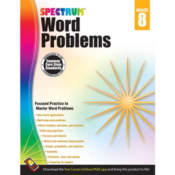 Spectrum Gr8 Word Problems Workbook, CD-704494