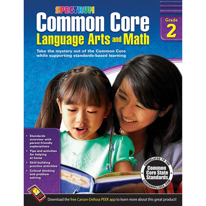 Shop Gr 2 Common Core Language Arts & Math Book - Cd-704502 By Carson Dellosa