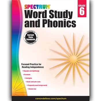 Spectrum Gr 6 Word Study And Phonics, CD-704609