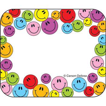 Name Tags Multicolored Smiley 40/Pk Faces Self-Adhesive By Carson Dellosa