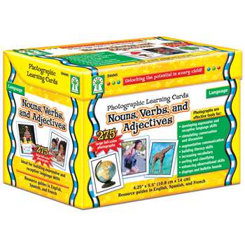 Nouns Verbs And Adjectives Photo Learning Cards By Carson Dellosa