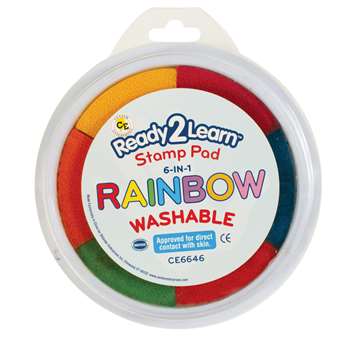Jumbo Circular Washable 6-In-1 Pads Rainbow Yel Red Org Blk Blu & Pnk By Center Enterprises