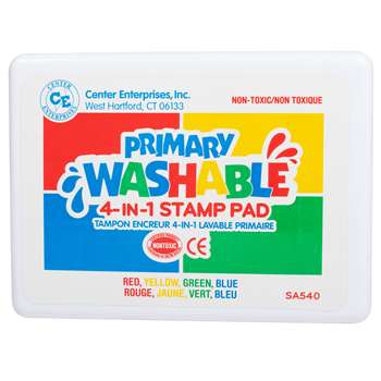 Stamp Pad Primary Washable Red Blue Yellow Green By Center Enterprises