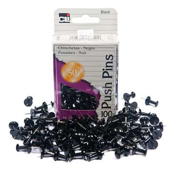 Pins Push Black 100/Bx, CHL200BK