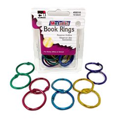 Loose Leaf Rings 1&quot; Asst 10/Pk, CHL30310