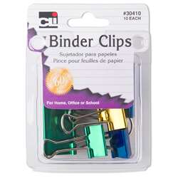 Binder Clips Asst Size & Color 10Pk, CHL30410