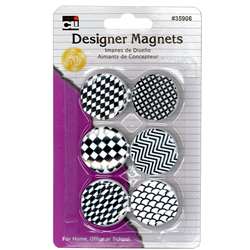 Designer Button Style Magnets 6 Pack, CHL35906