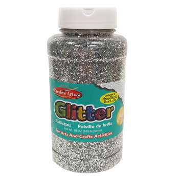 Glitter 16 Oz Bottle Silver, CHL41145