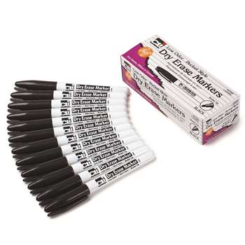 12Ct Black Bullet Tip Dry Erase Markers Pocket Sty, CHL47320