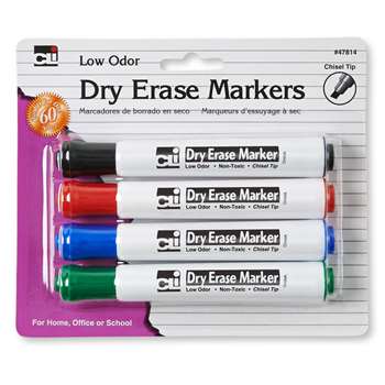 Dry Erase Markers Barrel Style 4Pk By Charles Leonard