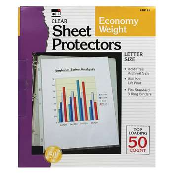 Top Loading Sheet Protectors Clear By Charles Leonard