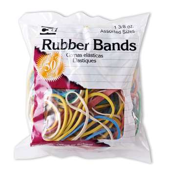 Rubber Bands Asst Colors 1 3/8 Oz Bag, CHL56385