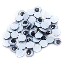 Wiggle Eyes Round 7Mm Black 50Ct, CHL64507