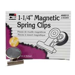 Magnetic Spring Clips 1 1/4 Box-24 1 Each By Charles Leonard