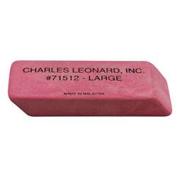 12/Bx Large Pink Economy Wedge Erasers By Charles Leonard