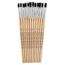Brushes Stubby Easel Flat 1/4&quot; Natural Bristle 12, CHL73125