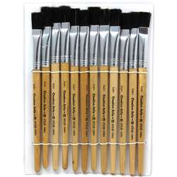 Brushes Stubby Easel Flat 1/2&quot; Natural Bristle 12, CHL73150
