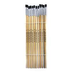 Brushes Easel Flat 1/4&quot; Bristle 12Ct, CHL73525