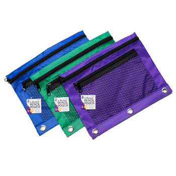 Asst 2 Pocket Pencil Pouch 3 Pack, CHL76353