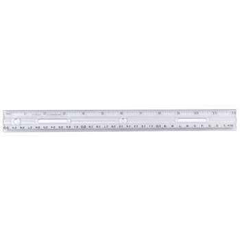12In Plastic Ruler Clear By Charles Leonard