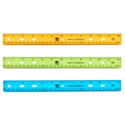 Translucent 12&quot; Plastic Ruler Asst Colors, CHL77336