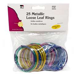 Loose Leaf Rings Asst Colors 25Pk Metallic Colors, CHL85005